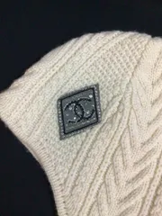 CHANEL　シャネル　ココマーク　ラインストーン　カシミヤ　ニット　キャップ　帽子