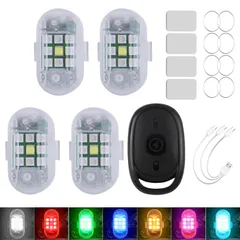 MAZERO ９連SMD爆光 フラッシュライト 7色 RGB ストロボライト 点滅ライト 振動感応 白 赤 緑 ブルー イエロー パープル アイスブルー LED バイクライト テールライト 補助灯 警告灯 ヘッドライト リモコン付き ドローン 自転車 バイク