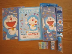 新品　ドラえもん 文具7点セット　筆入れ、下敷き、鉛筆、キャップ、ノート