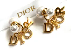 未使用 美品 Dior Tribales ピアス ゴールド Christian Dior トライバルピアス パールピアス 真珠 アクセサリー レディース ゴールドカラー