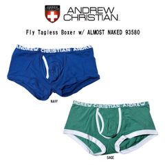 ANDREW CHRISTIAN(アンドリュークリスチャン)ボクサーパンツ 前閉じ メンズ 男性用 下着 パンツ Fly Tagless Boxer w/ ALMOST NAKED 93580