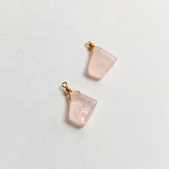 一粒ピアス・イヤリング ローズクォーツ(スライス)