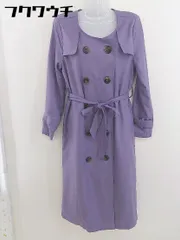 ◇ ◎ zootie ズーティー ノーカラー 長袖 トレンチコート サイズM パープル レディース  【1202080004049】