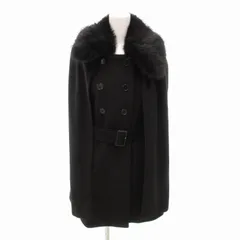 エイミーイストワール eimy istoire コート 襟 フェイクファー ノースリーブ 変形デザイン ダブル ベルト F 黒 ブラック /HO◇ 0203 ■GY18