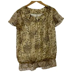 INDIVI インディヴィ 総柄シフォンブラウス size38/ブラウン系