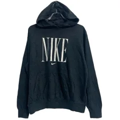 NIKE ロゴスウェット パーカー M ブラック ナイキ スポーツ プルオーバー ポケット 古着卸 アメリカ仕入 a612-6569