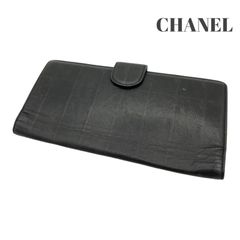 CHANEL シャネル　ニュートラベルライン　長財布　ブラック　レザー　A56