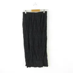 アメリカンホリック AMERICAN HOLIC シャーリングタイトスカート ロング 黒 L *A157
