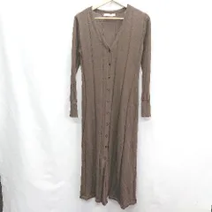 ◇ MOUSSY マウジー 長袖 ロング丈 ニットワンピース サイズF ブラウン系 レディース E  【1406050083045】