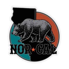 スケーター ステッカー NORCAL MAP BEAR / マップ ノーカル NORTH CALIFORNIA ノースカリフォルニア デッキ SK8 スケボー 西海岸 アメリカン雑貨
