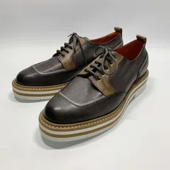 未使用に近い〇 Santoni サントーニ レザー レースアップ シューズ ローファー ブラウン コンビ ドレスシューズ 37 23.5 相当のサムネイル