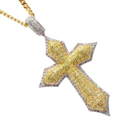 18金 喜平 ネックレス メンズ K18 K18WG メンズネックレス ダイヤモンド 2.5カラット クロス 十字架 イエローゴールド ホワイトゴールド 徳力 10g 50cm メンズチェーンネックレス 【アクセサリーマート/メルカリShops店】