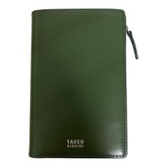 【中古品】タケオキクチ TAKEO KIKUCHI 財布 二つ折り グリーン 箱なし HM93045RK