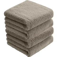 【新着商品】AYO フェイスタオル ホテル仕様 5枚セット ダークブラウン ふかふか 綿100% 34×80cm 高吸水 耐久性 無地 毛羽落ち少ない ギフト