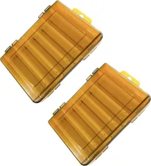 Tochi Wish 両面 ルアーケース リバーシブル 収納 ボックス 洗える 大容量 釣具 タックル 2個 セット(イエロー,  S)