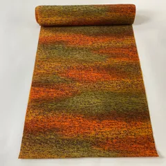 反物 優品 羽尺 羽織 和装コート 霞 幾何学模様 ぼかし オレンジ 正絹 【中古】