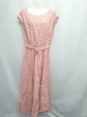 ◇ ⊂ ジャーナルスタンダード ストライプ ノースリーブ ロング丈 ワンピース 表記なし レッド系 レディース E  【1507100003607】