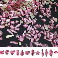 【数量限定】ラインストーン キラキラ ネイルパーツ オーロラ ガラスストーン 12種類 ラインストーン 大容量 ローズレッド色 特殊 大粒 高い採光 ジェムストーン ネイル ネイルストーン ネイル クリスタル ネイルパーツ ハート ネイルパーツ ネイルアート