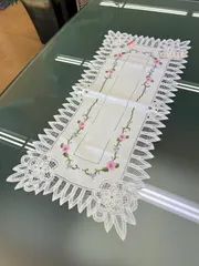 【在庫処分品】刺繍　レース編み　ドイリー　センターテーブル  　椅子掛け　昭和レトロ　当時物