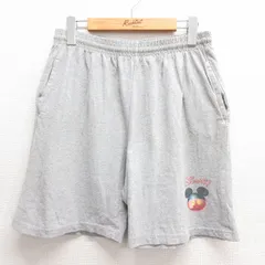W34/古着 ショート イージー パンツ ショーツ メンズ 00s ディズニー グレー 霜降り 25jun24 中古 ボトムス 短パン ショーパンのサムネイル