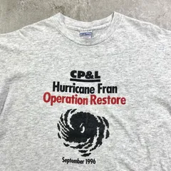 90年代 USA製 CP＆L Hurricane Fran Operation Restore ハリケーン メッセージプリントTシャツ メンズXXL 