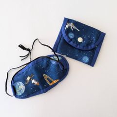 キルト芯｜モンテッソーリのおしごと目隠しアイマスク【コズミックネイビー】お名前書くだけアイマスク　#モンテッソーリ　#おしごと　#目隠し　#アイマスク　#キッズアイマスク　#入園準備　#通園グッズ　#手作り　#手縫い　#感覚教具　#ハンドメイド　#布小物