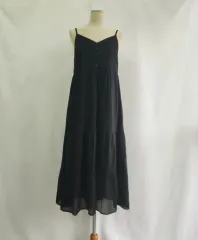 UNIQLO(ユニクロ) 日本 クリンクル コットン キャミソール ドレス 黒 s サイズ