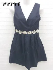 ◇ Chesty チェスティ 装飾 カシュクール ノースリーブ 膝丈 ワンピース サイズ1 ネイビー レディース 【中古】 【1002801336523】
