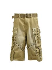 BREATH / bleach cargo pants w / belt
