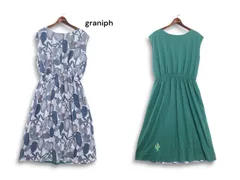 graniph グラニフ 春夏 2way リバーシブル♪ サボテン柄 ノースリーブ ワンピース Sz.Lady F レディース