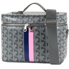 GOYARD/ゴヤール　ミューズ ヴァニティケース（2WAYハンドバッグ）　ゴヤールディンキャンバス×セルヴォンカーフスキン　グレー×ストライプマーカージュ　MUSEVAPMLTY51CL51P【未使用品】