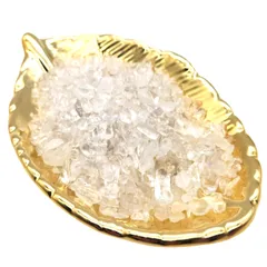 UTST 細石 皿 浄化皿 さざれ石 セット 浄化用 入れ物 ゴールド 置物 風水 (クリア) [クリア]