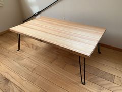 杉集成材 折り畳みテーブル ローテーブル ちゃぶ台 [T108]