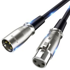 マイクケーブルKASIMOXLRケーブルキャノンケーブルマイク延長オス-メスXLRバランス接続マイク録音用プロ録音コンデンサマイク、AVアンプ、スピーカー等の録音デバイスに対応(1m)