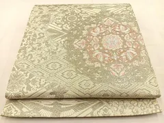 A 亀甲華文 純プラチナ箔 銀糸 白色 六通 正絹 フォーマルな袋帯 A 亀甲華文 純プラチナ箔 銀糸 白色 六通 正絹 フォーマルな袋帯