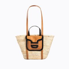 新品未使用 PIERRE HARDY アルファ バスケットラフィア ピエールアルディ かごバッグ カゴ キャメル ブラック 鞄 カバン