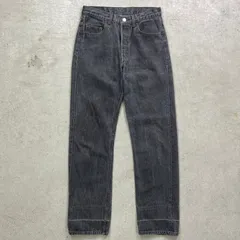 90年代 Levi's ユーロリーバイス 501 先染め ブラックデニムパンツ メンズW29相当 