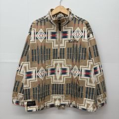 MANASTASH × PENDLETON CHILLIWACK サイズM 7112039 マナスタッシュ ペンドルトン チリワック ハーフジップ プルオーバー ジャケット ネイティブ柄 ベージュ系 ヘンプ 麻 コットン 綿 【X0523-001】□217