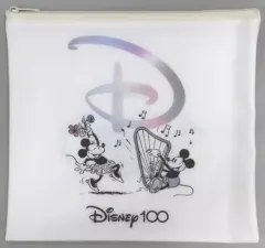 【中古】バッグ ミッキーマウス＆ミニーマウス/クリア フラットポーチ 「Happyくじ ディズニー100」 E賞