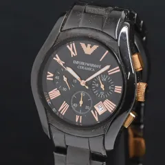 QZ エンポリオアルマーニ 30M AR-1410 黒文字盤 クロノ デイト レディース腕時計 2000000 NSK KRK