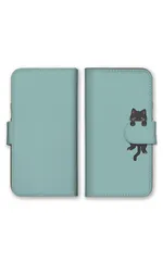 iPhoneX iPhoneXS ケース 手帳型 アイフォンX アイフォンXS スマホケース 携帯ケース 猫 ネコ ねこちゃん 黒猫 イラスト かわいい 可愛い おしゃれ カラー09