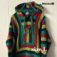 【古着】メキシカンパーカー L マルチカラー ビンテージ メキシコ製 ヒッピースタイル サーフ ストリート メキパ US古着