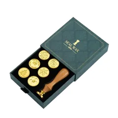 geneX シーリングスタンプ スタンプセット 交換ヘッド シーリングワックススタンプ ヘッドのみ シール 可愛い 封蝋 (グリーンパッケージ) [グリーンパッケージ]