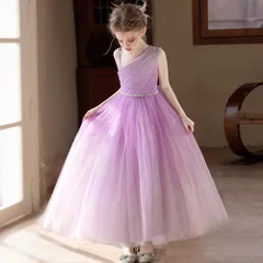 【美品】　薄紫レースドレス 130cm ドレスコ 楽天市場】子供ドレス 紫の通販