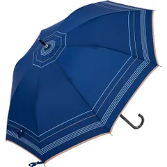 ☆ シンプルボーダーネイビー ☆ さかさかさ ジャンプ傘 60cm 逆さ傘 長傘 ジャンプ傘 傘 かさ 60cm 雨傘 アンブレラ グラスファイバー 無地 シンプル パイピング さかさかさ SAKASAKASA 通勤 通学 レディース雨傘 メンズ雨傘