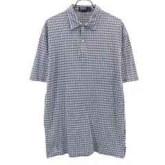 Polo by Ralph Lauren ポロバイラルフローレン チェック柄 半袖 ポロシャツ S ネイビー メンズ 古着