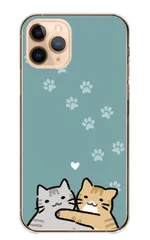 iPhone14 ケース カバー アイフォン14 スマホケース ハードケース 猫 ねこ ネコ アメリカンショートヘアー アメショ 茶トラ 2匹 可愛い かわいい イラスト ゆるい カラー03