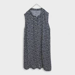 【美品】【POMPELMO】『ポンペルモ』[レオパード柄ワンピ] ワンピース ヒョウ柄 ネイビーグレー系 紺灰 (M～L) 商品A2334 管理D