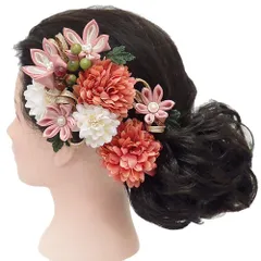 髪飾り 成人式 つまみ細工 振袖 前撮り 袴 花 浴衣 夏祭り 花火大会 ３点セット ピンク 浴衣 かんざし 髪型 ヘアスタイル ヘア No.9-3826