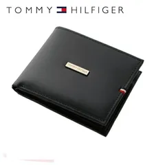 トミーヒルフィガー 財布 メンズ TOMMYHILFIGER 二つ折り 折り財布 本革 ブラック 黒 小銭入れ 31TL25X012-001 0096-5169 01 プレゼント ギフト